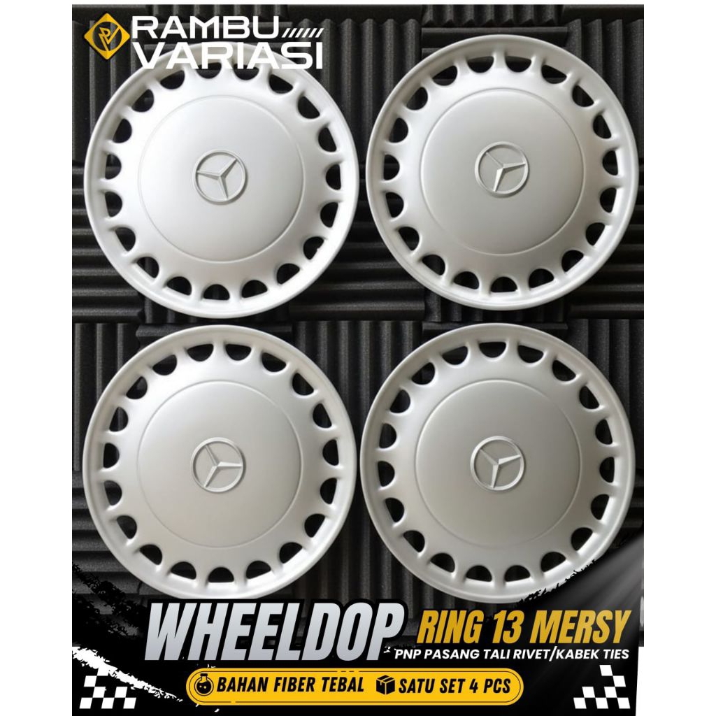 dop velg mobil wildop wheeldop  ring 13 model twincam x mercy r13 silver satu set