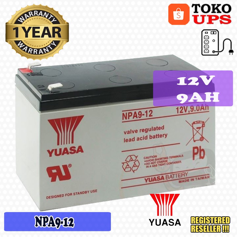 Baterai UPS Yuasa 12V 9AH Yuasa NPA9-12 Buatan Taiwan