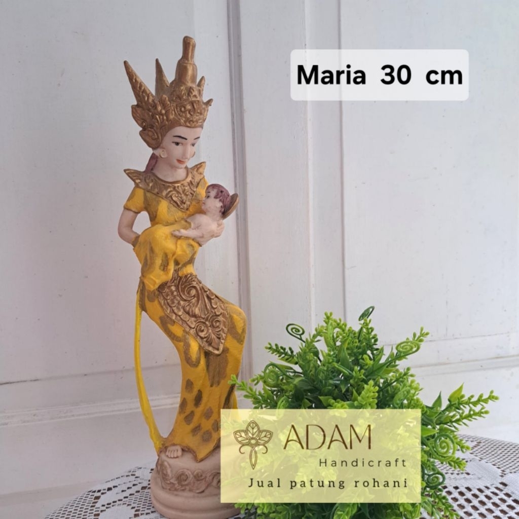Patung Maria gendong Yesus 30 cm versi Bali