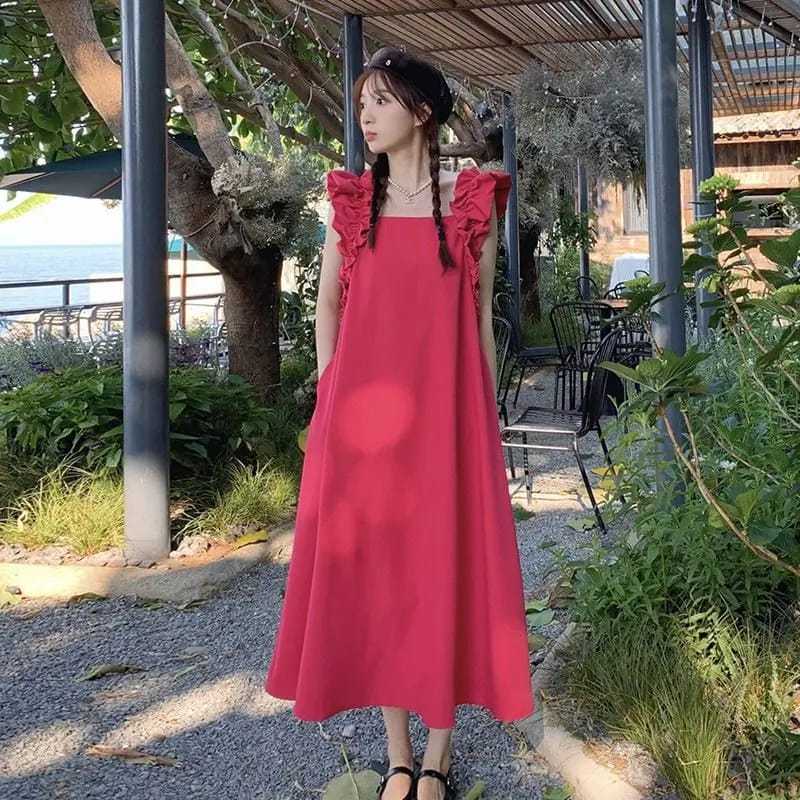 Stormi Dress Tanpa Lengan/Dress Korea/Dress Casual/Dress Casual Maxi/Dress Kekinian