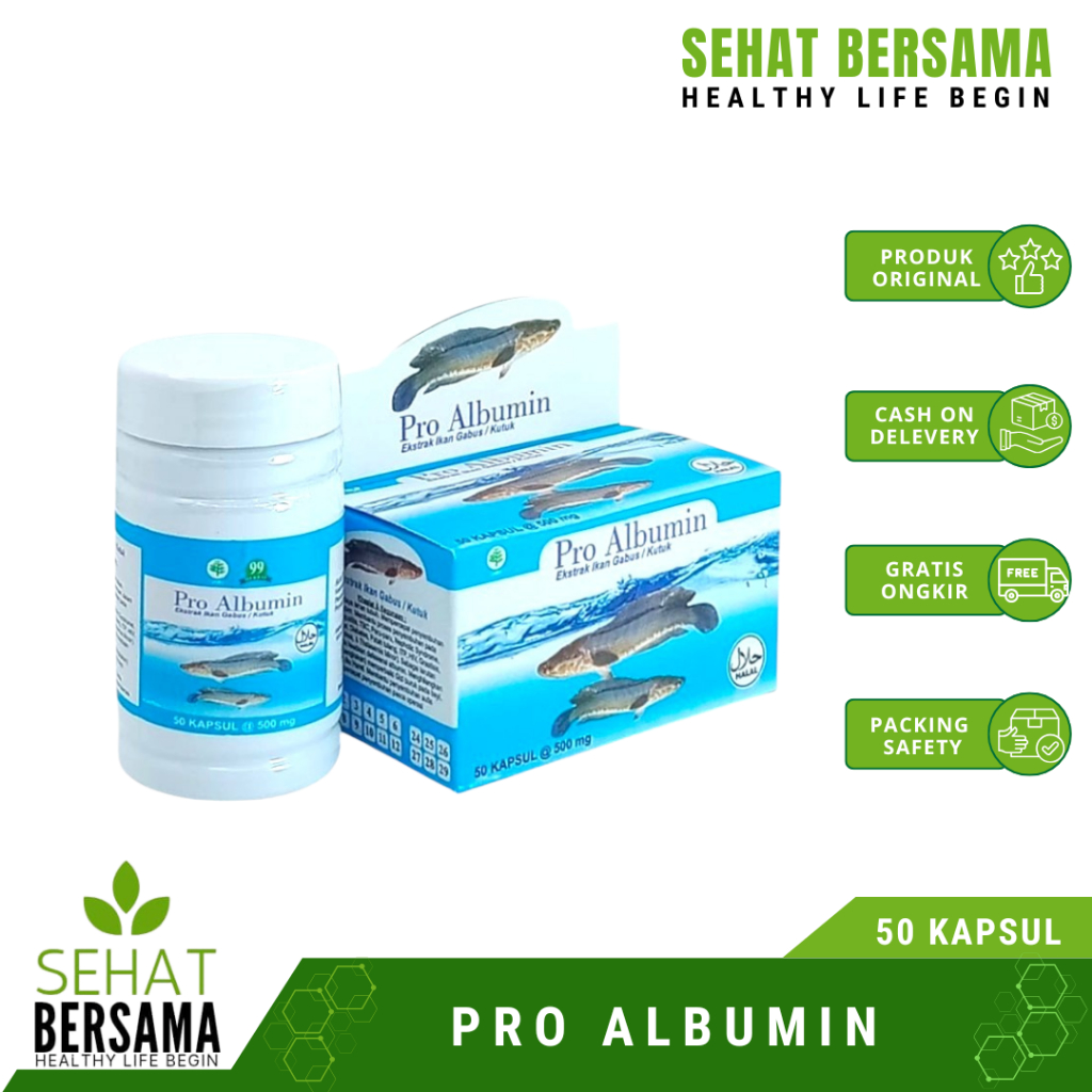 PRO Albumin Ekstrak Ikan Gabus / SAH Ekstrak Albumin Ikan Gabus 60 Kapsul / Azzayan Albumin Ekstrak 