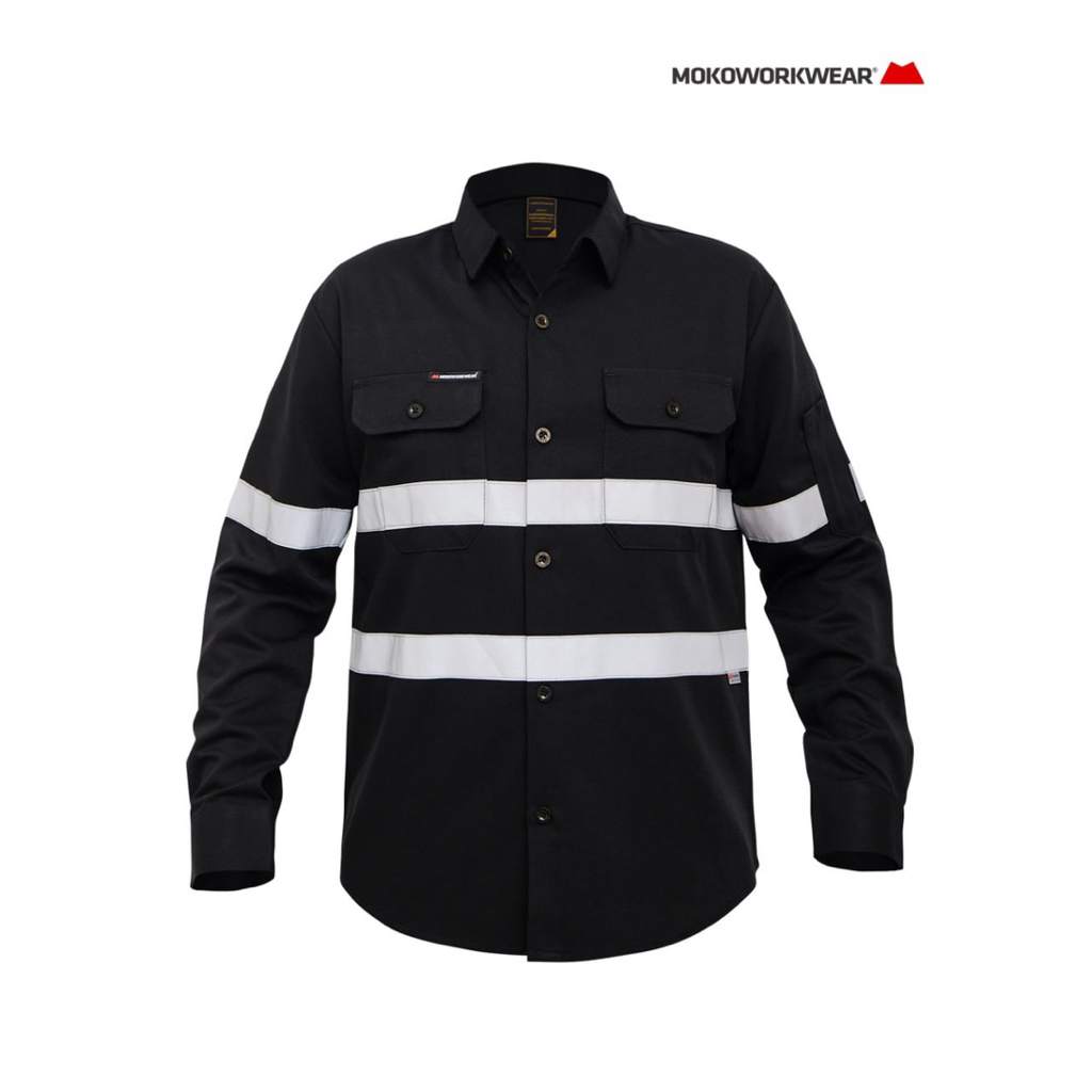 MokoWorkwear - (NEW) Wearpack Safety Airflow Deep Black / Baju Safety Pria Hitam Pekat