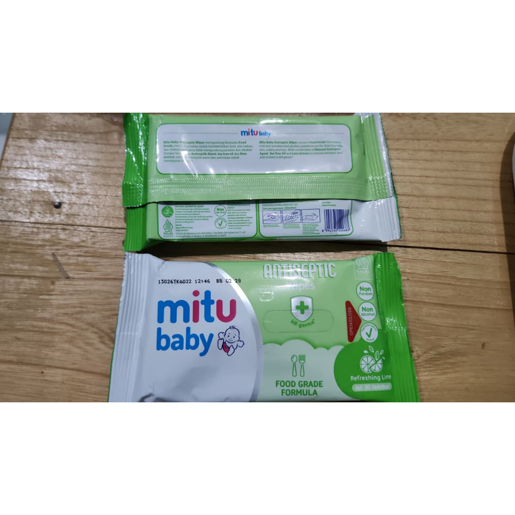 TISU BASAH BAYI ISI 10 LEMBAR MITU BABY ANTISEPTIC WIPES REFRESHING LIME