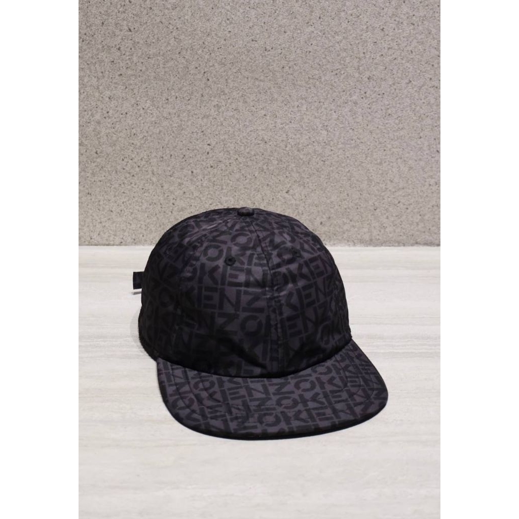 Kenzo mono*gram logo snapback cap in charcoal black
