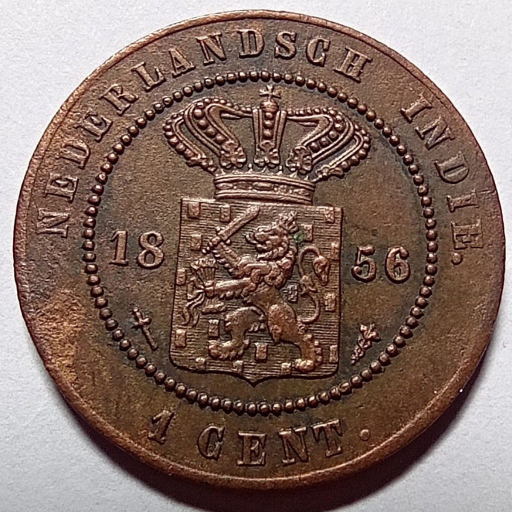 uang koin 1 cent benggol tahun 1856 bekas asli baik