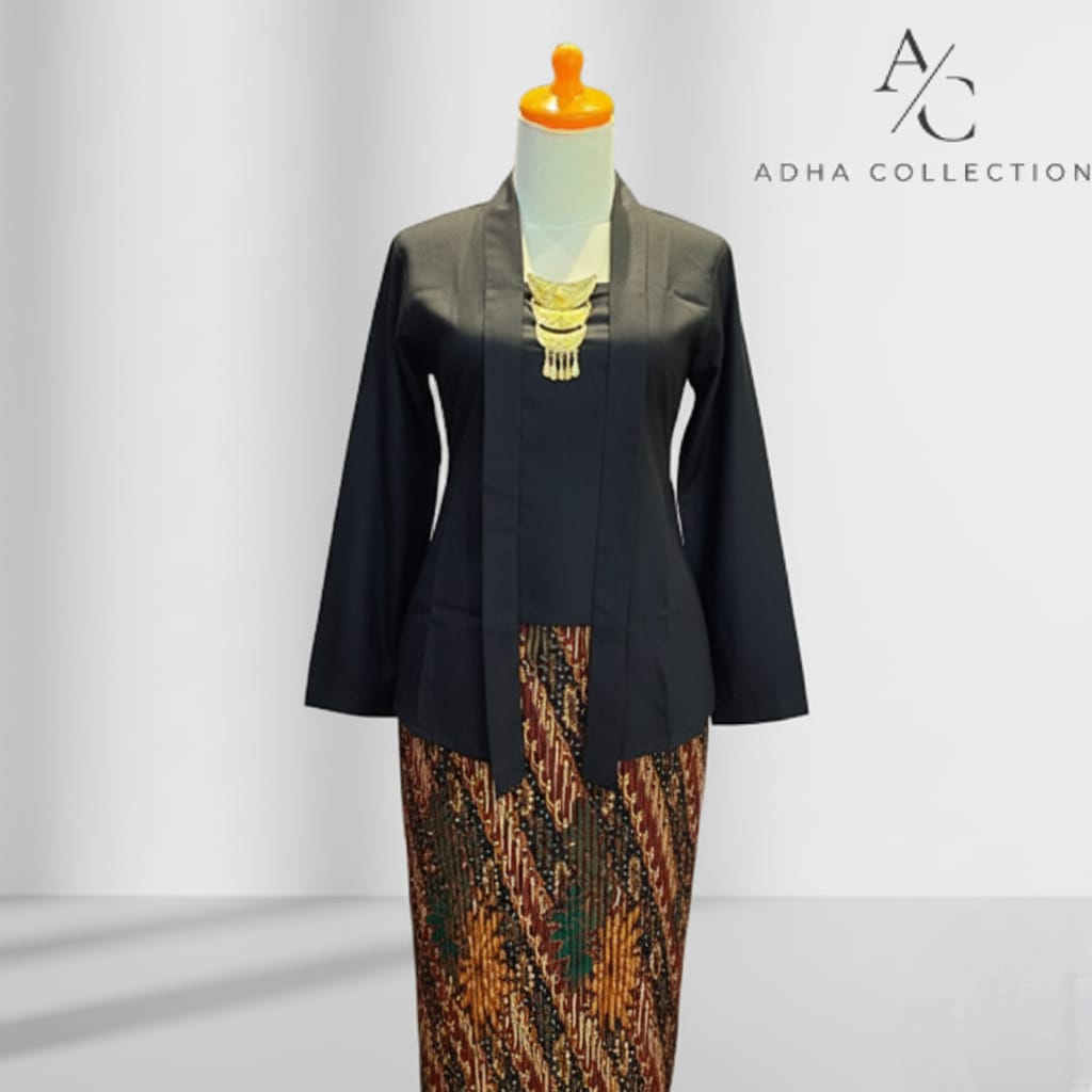 Kebaya kutuBaru Modern Lengan Panjang Polos Katun Premium Adem