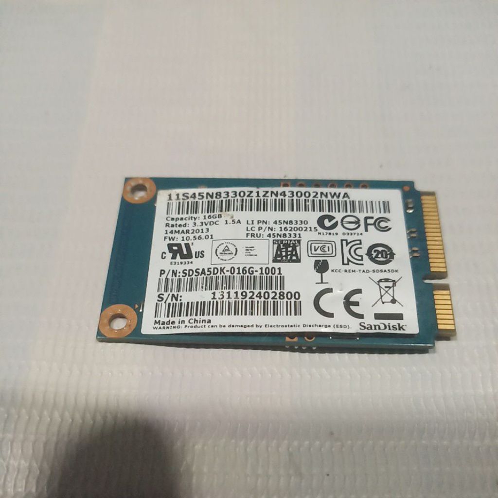 SSD mSATA SANDISK 16gb Health 100%