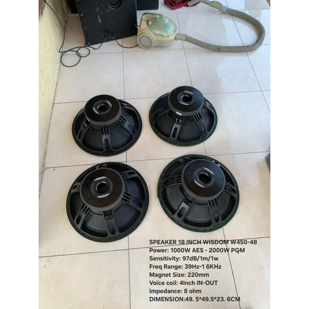 SPEAKER WISDOM W450-48 SPEAKER COMPONENT 18 INCH WISDOM W450 48