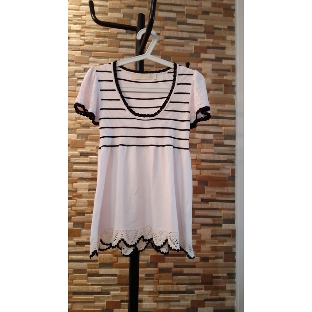 Atasan Wanita Knit Bahan Sejuk Lengan Pendek PL/Second
