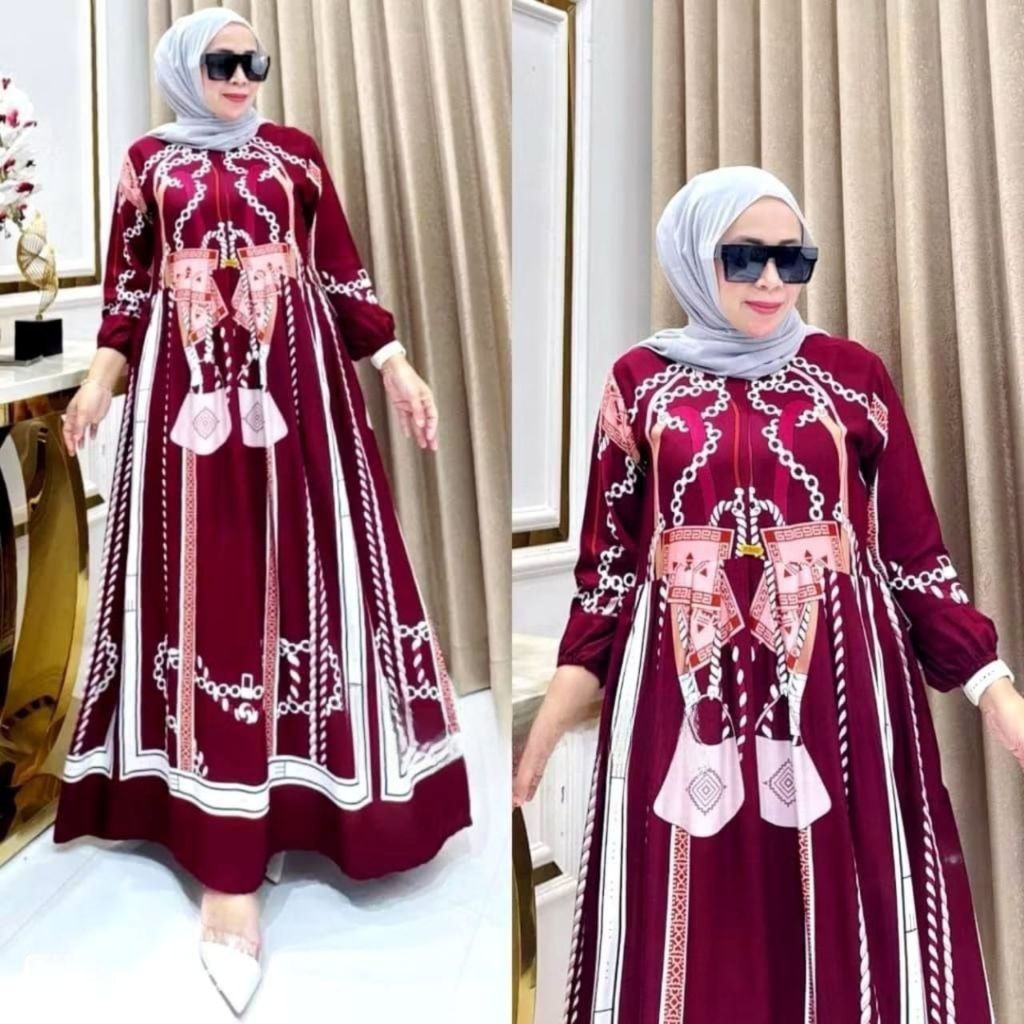 Gamis Viral terbaru Gamis Rayon buat kondangan | gamis kombinasi cantik bumil busui bisa cod