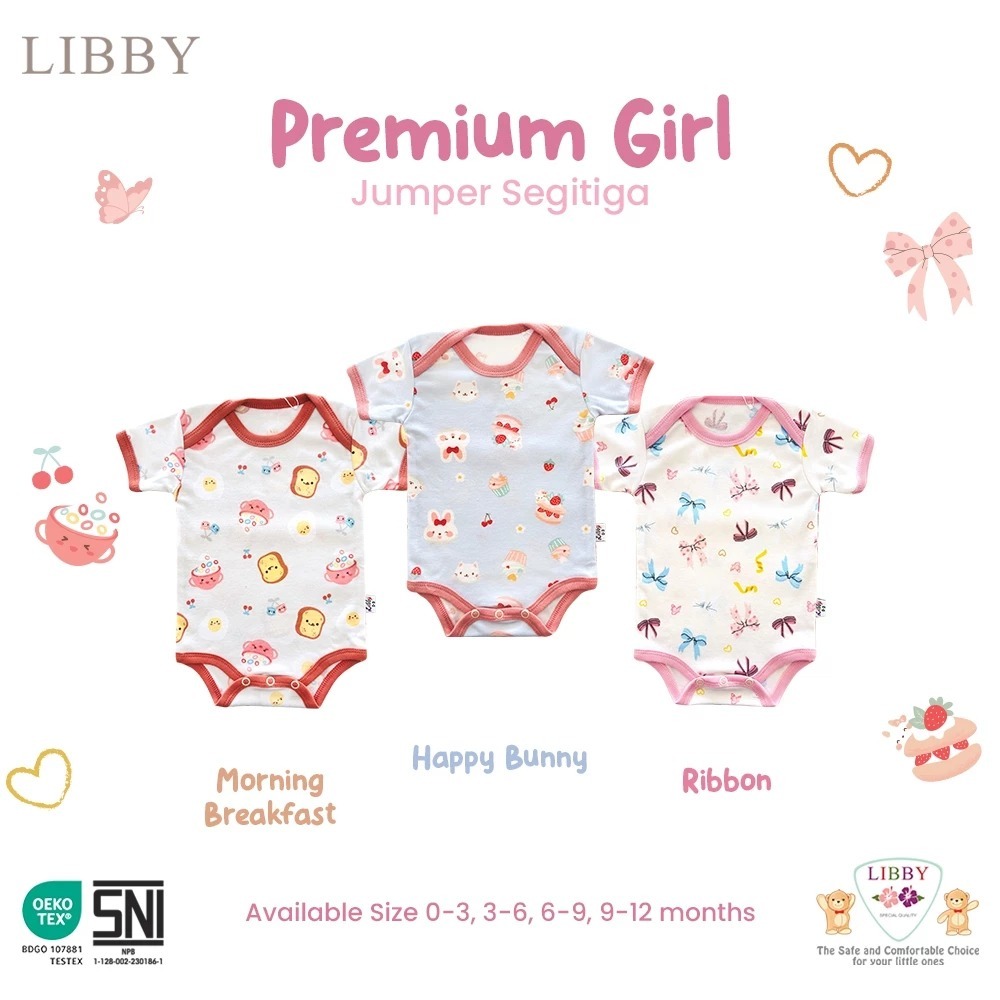 Jumper Bayi Libby Baby (MOTIF RANDOM) | Baju Bayi Libby Baby |Jumper Segitiga Pendek Libby Baby | Ju