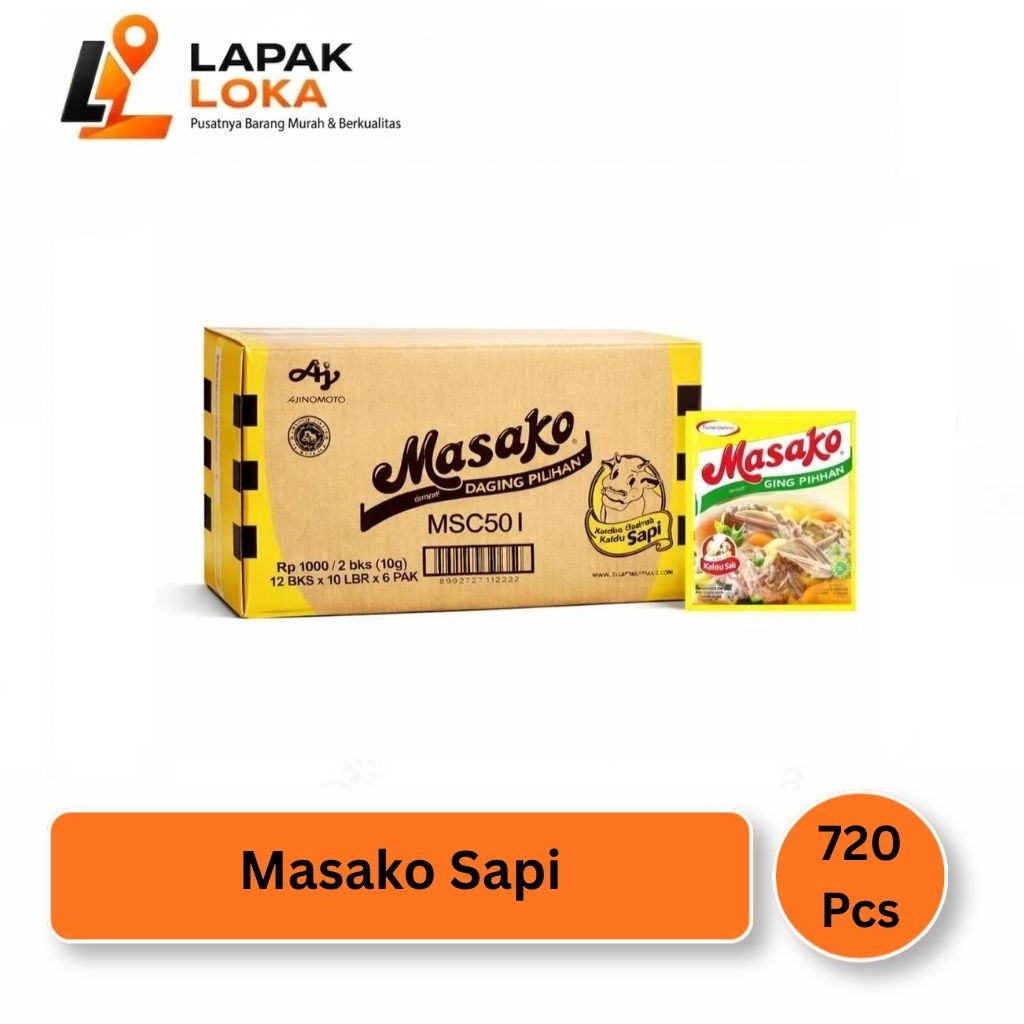 1 Dus Masako Penyedap Rasa Sapi 1 Karton 60 Sachet 720 pcs