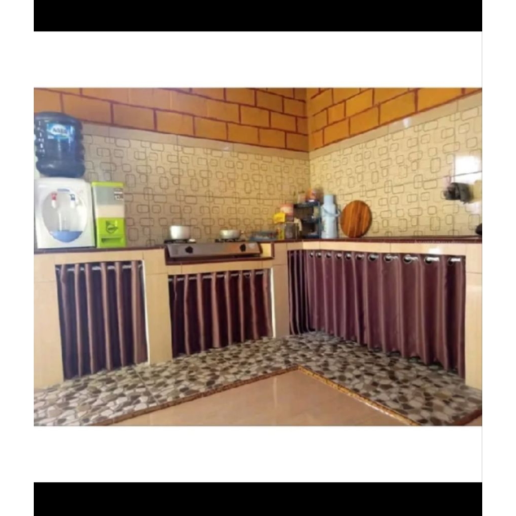 hordeng kolong dapur / gorden meja kompor bahan polos