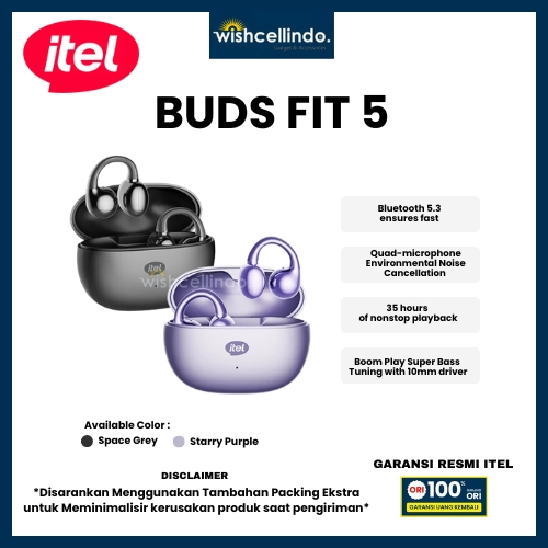 ITEL BUDS FIT 5 (GARANSI RESMI ITEL 1 TAHUN)