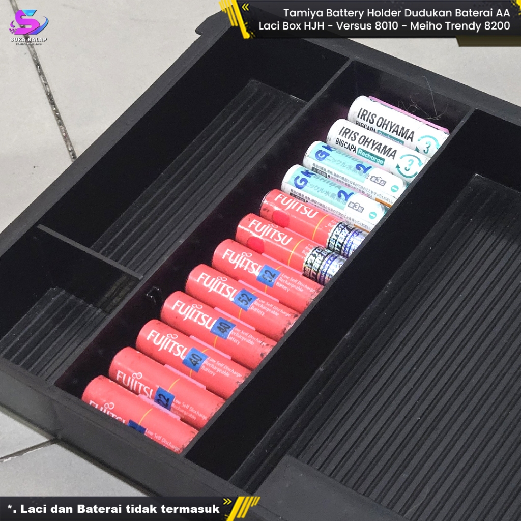 Tamiya Battery Holder Dudukan Baterai AA Laci Box HJH - Meiho Trendy 8200 - Versus 8010