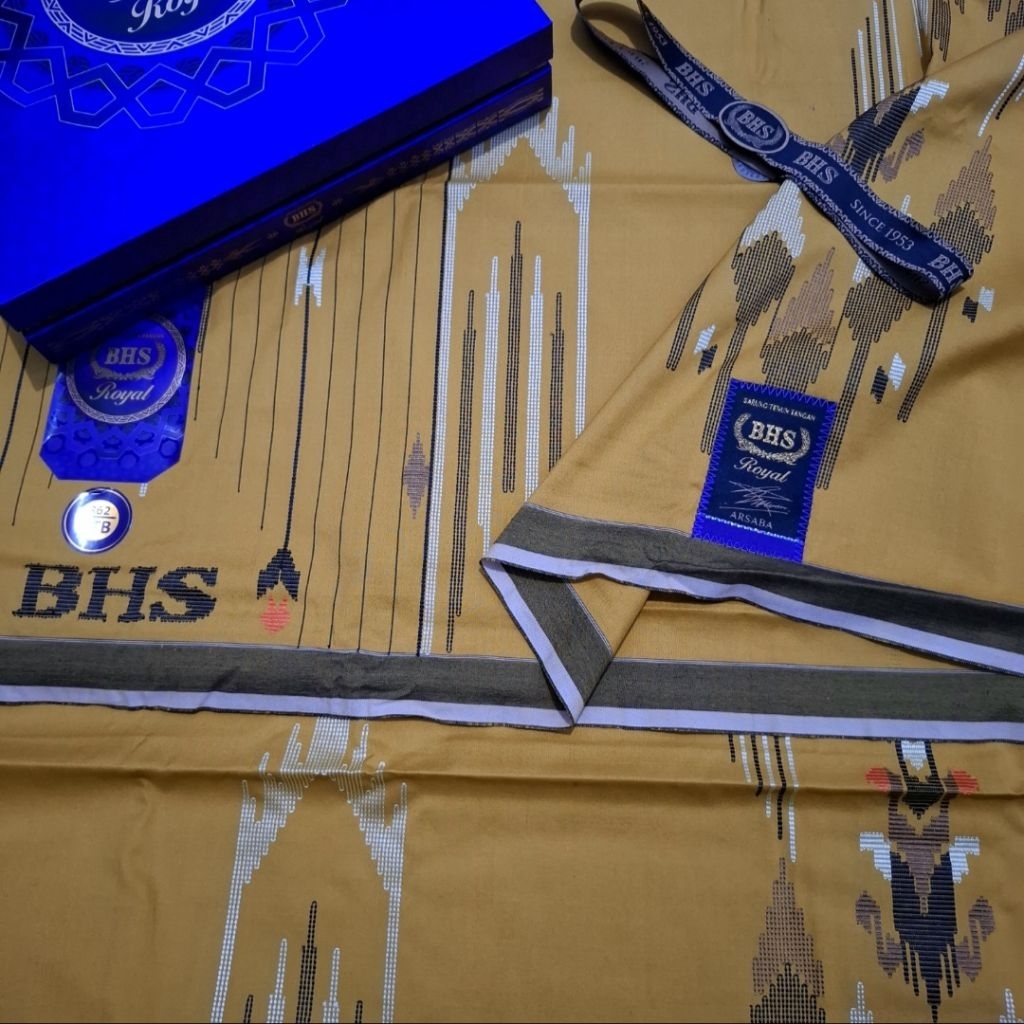 Sarung BHS Royal STB Gold Terbaru Warna Kuning Songket Timbul ATBM Limited (Bisa COD)