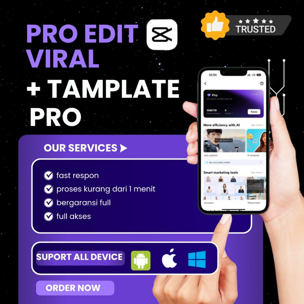 Capcut Pro 1 Tahun Bergaransi Siap Pakai TERMURAH