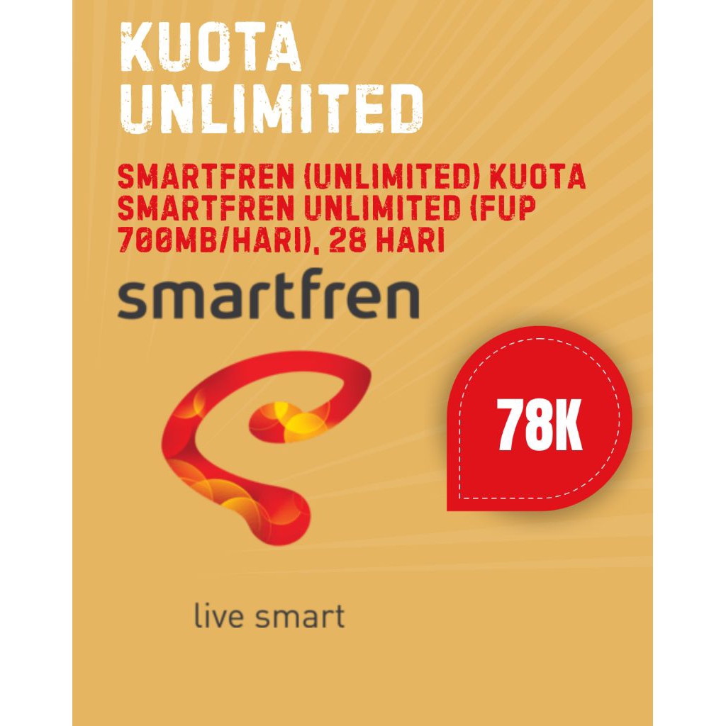 KUOTA UNLIMITED SMARTFREN (FUP 700MB/HARI) 28 HARI