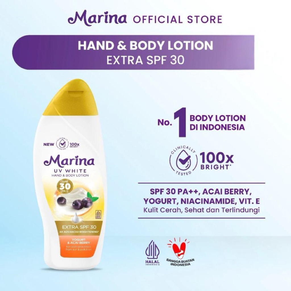 Marina UV White Handbody Lotion SPF 30 185ml