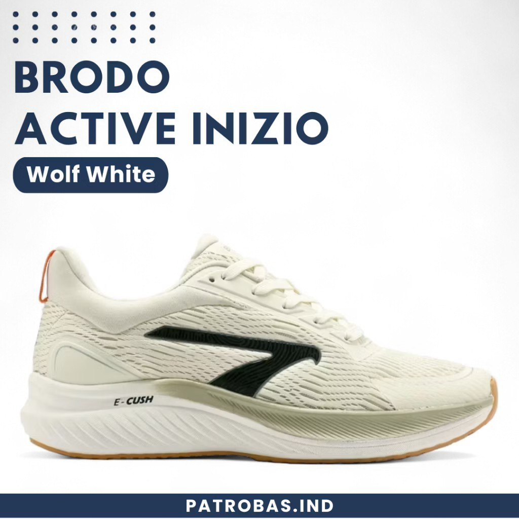 BRODO Active Inizio Arctic Wolf White Original Sepatu Sneakers Running Lari Pria Putih