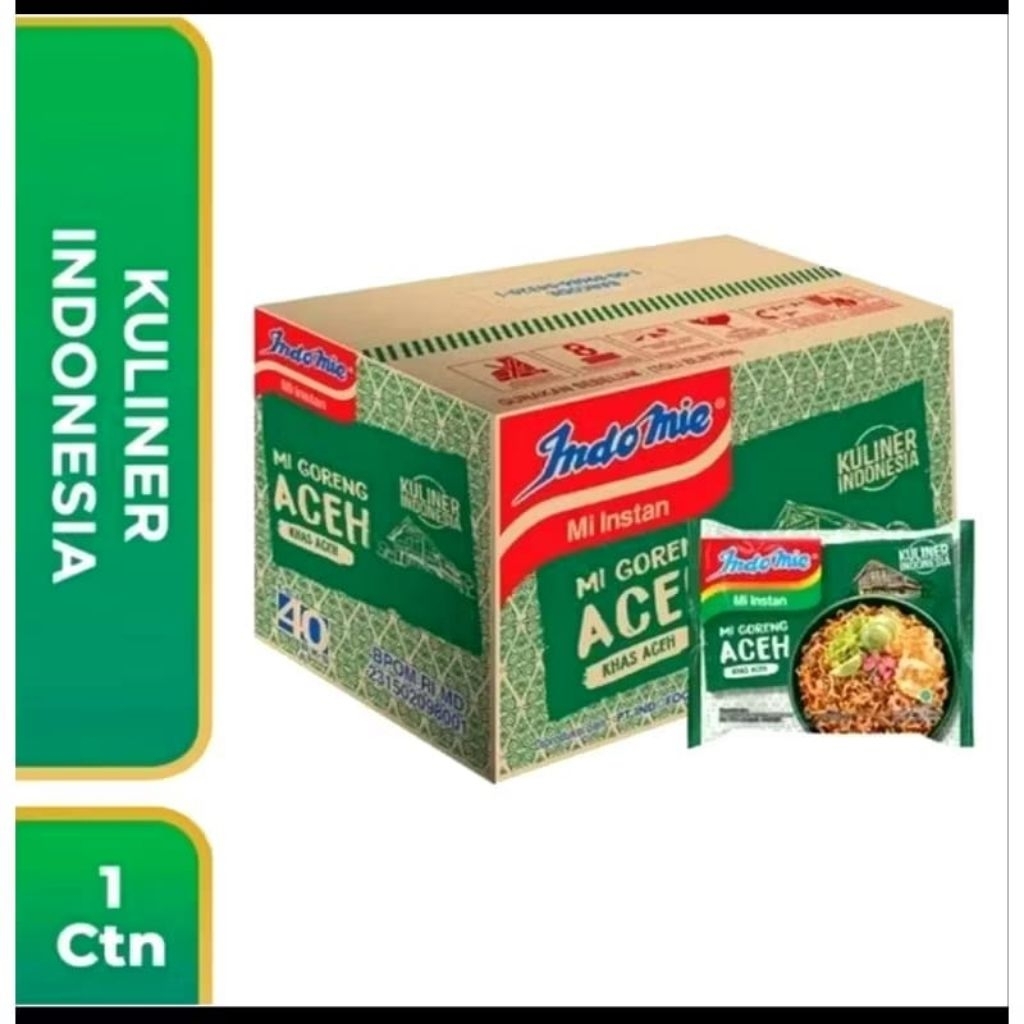 Indomie Mie Goreng Aceh 1 Dus Isi 40 Pcs