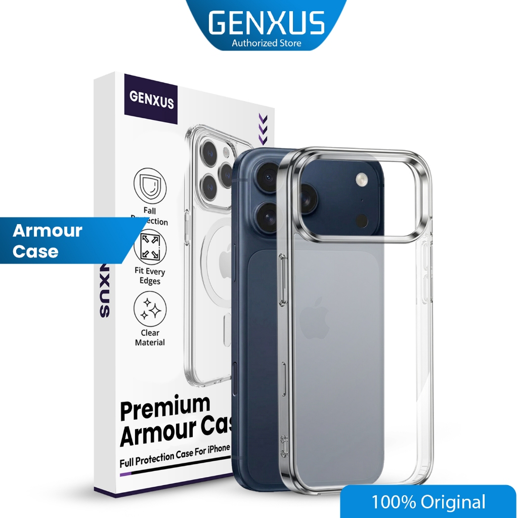 Genxus Armour Military Case iPhone Clear Akrilik Bening Shockproof Premium – For iPhone X–17 ProMax