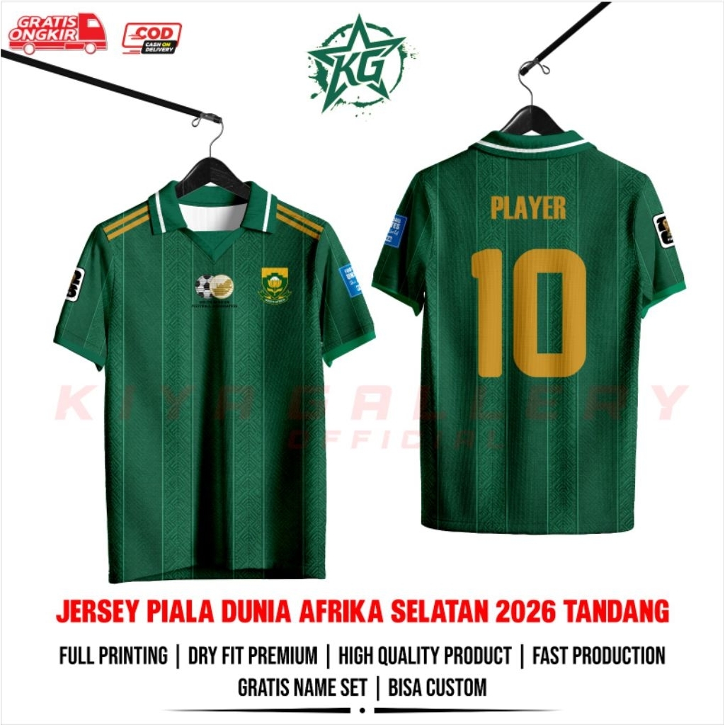 JERSEY PIALA DUNIA AFRIKA SELATAN 2026 TANDANG FULL PRINTING GRATIS NAMA DAN NOMOR
