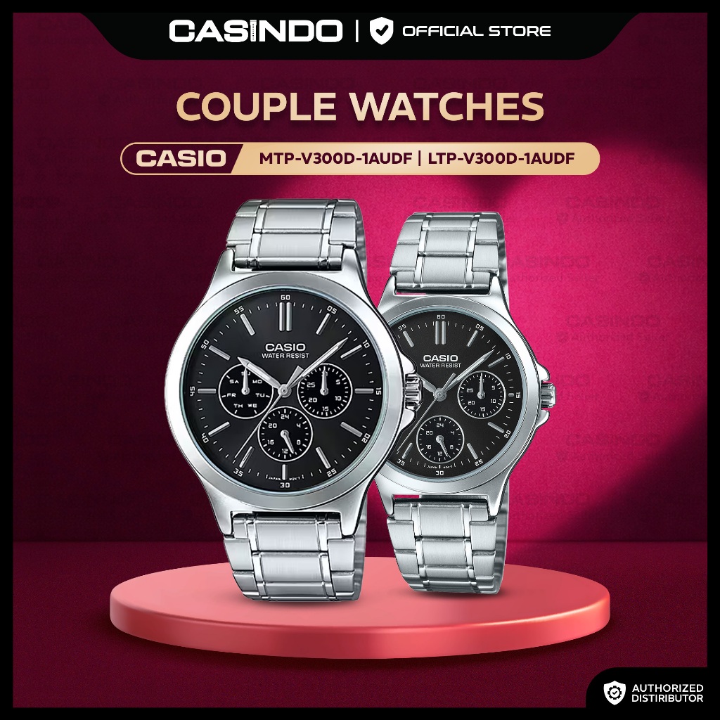 Jam Tangan Couple Casio MTP-V300D-1AUDF x LTP-V300D-1AUDF