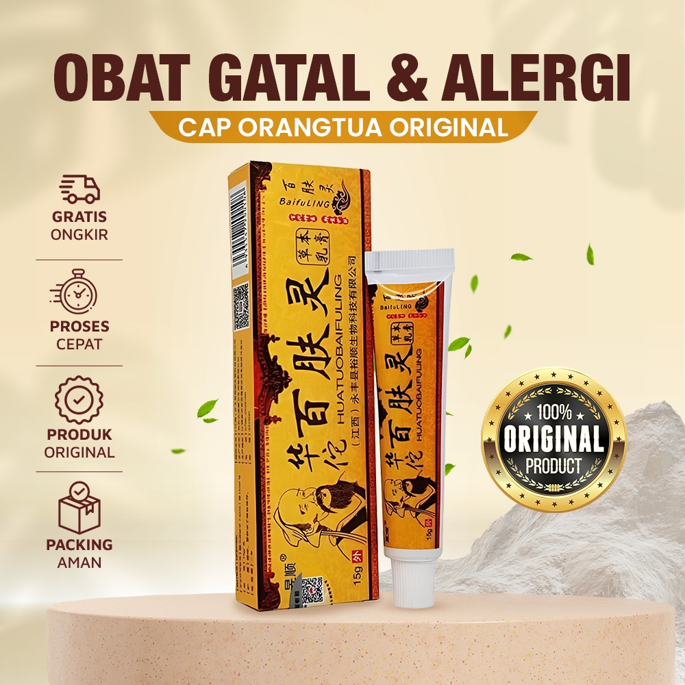 Salep Gatal Cap Orangtua Huatuobaifuling Krim Original Obat Jamur Kurap Alergi Kulit Psoriasis Eksim