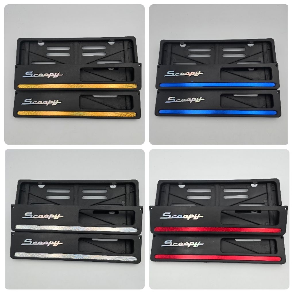 Dudukan Plat Nomer List Nyala Plus Stiker Hologram Scoopy Universal Semua Motor - Harga Sepasang Cov