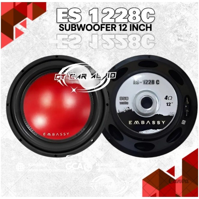 Subwoofer Embassy 1228 C 12 Inch Double Coil Murah
