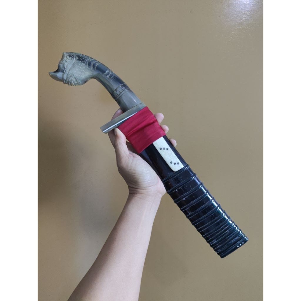 Pusaka Ciomas 27 cm Original Candung Trisakti Sulangkar Spesial Tanduk Bule