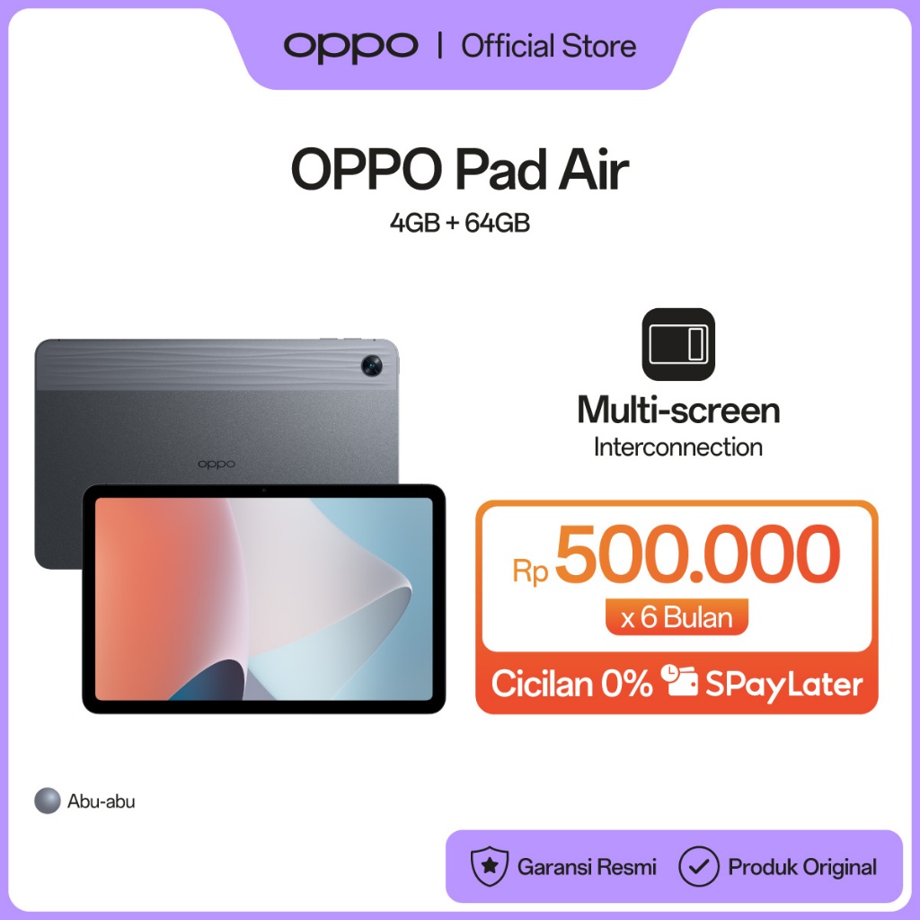OPPO Pad Air 4GB/64GB [2K HD Eye Protection Screen, Ultra Slim & Lightweight, Multi-Screen Connect]