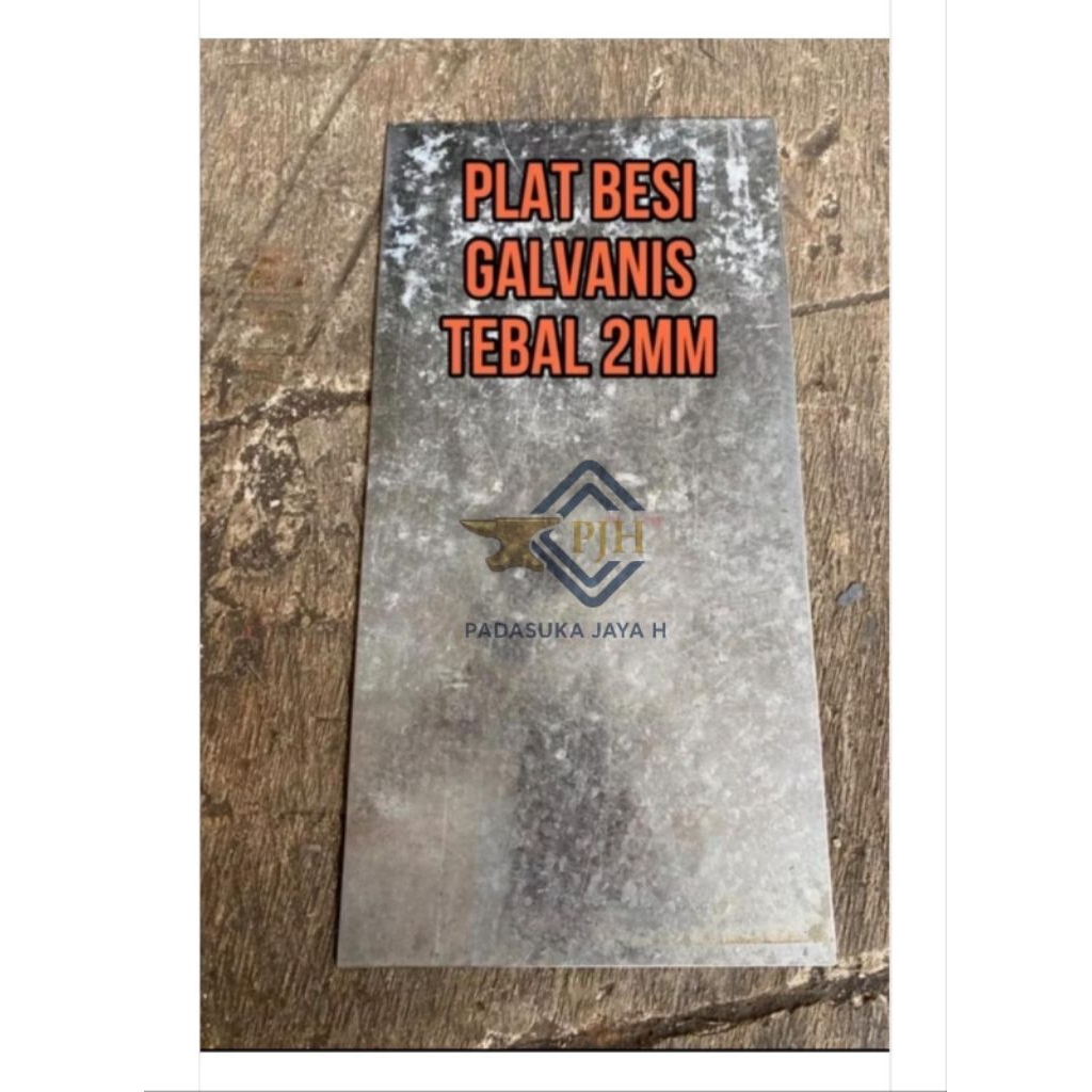 Plat besi galvanis tebal 2mm, ukuran mulai 5cm