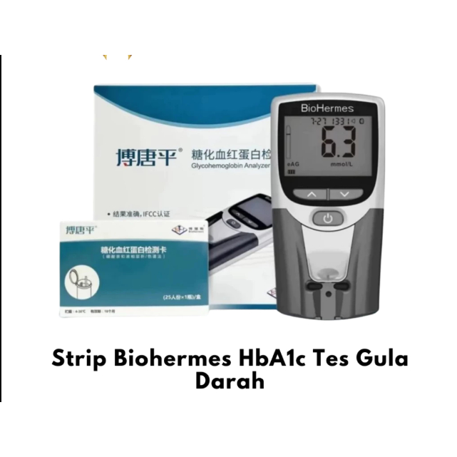 strip biohermes HbA1c tes gula darah