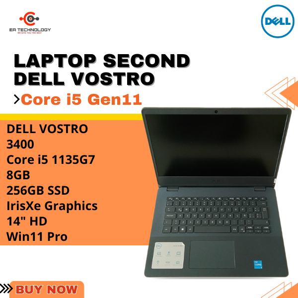 DELL VOSTRO 3400 Core i5-1135G7 8GB 256SSD IrisXe 14"HD Win11 Pro
