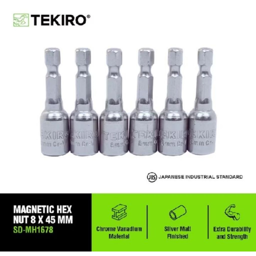Tekiro Mata Bor Roofing) Magnetic Hex Nut/mata obeng sok l magnet isi 6 pcs