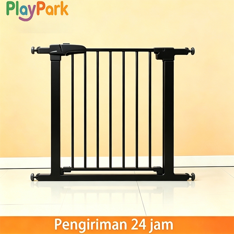 PlayPark Baby Safety Gate Hitam Pagar Pengaman Anak Pagar Pintu Bayi Penghalang Pintu Bayi Pagar Tan