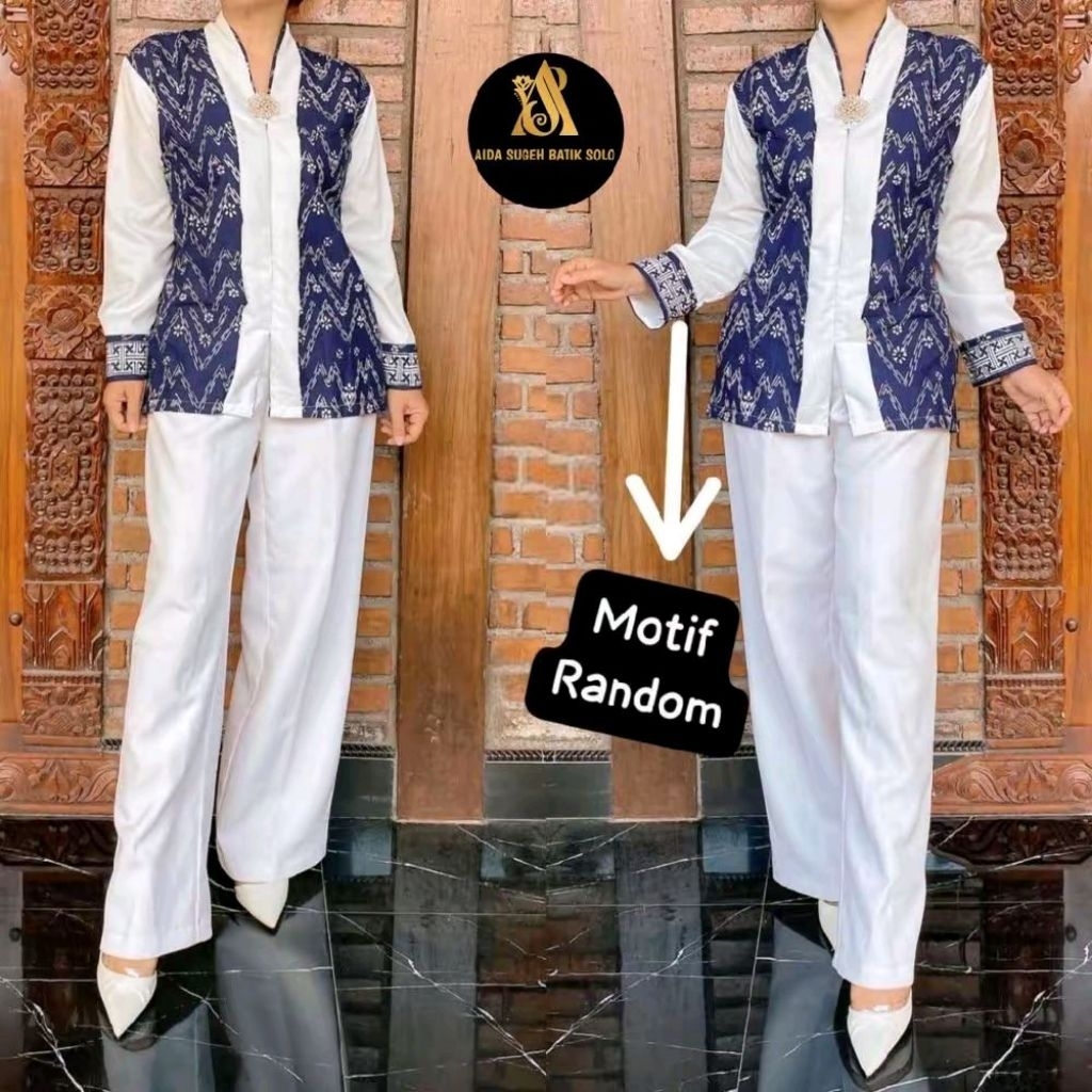 Kebaya Kartini Encim Zigzag Navy SMLXL XXL XXXL Kombinasi Toyobo Kebaya Kondangan Wisuda Hijab Kebay