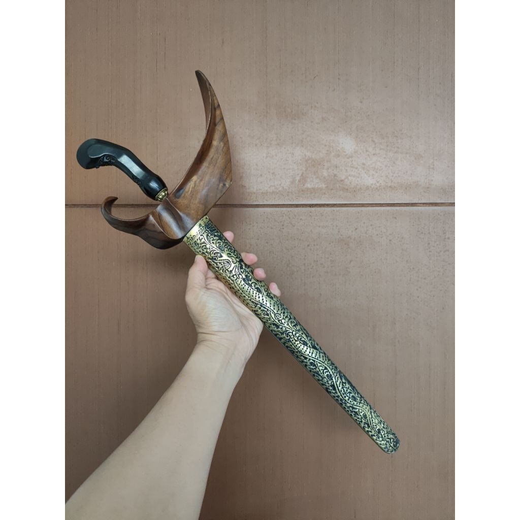 Keris Brojol Udan Mas 38 cm Sepuh Era Tuban Original