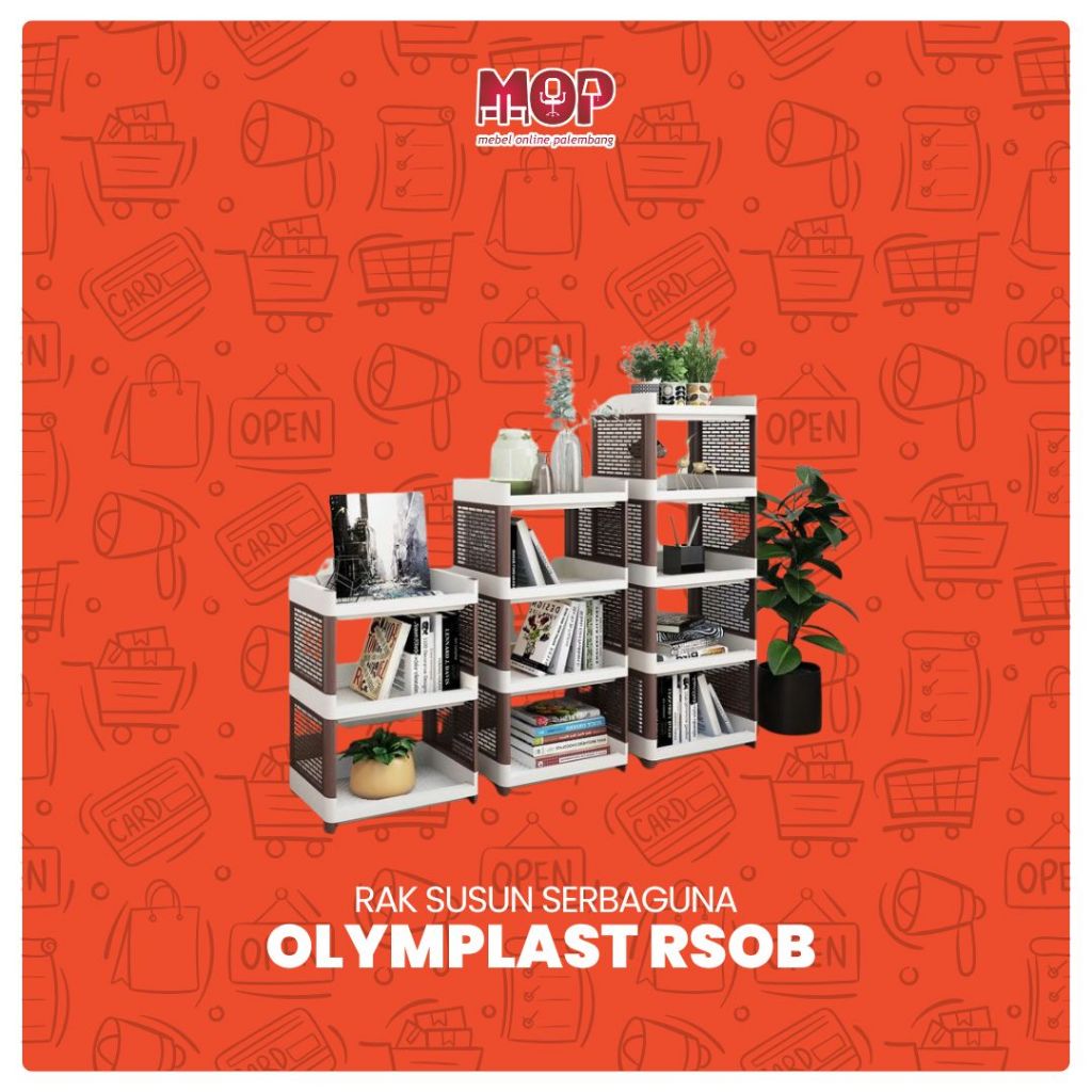 Olymplast rak serbaguna RSOB/Rak buku plastik/Rak serbaguna