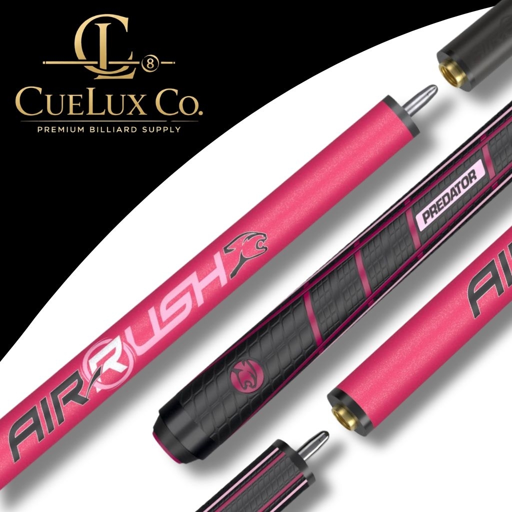 PREDATOR AIR RUSH PINK SPORT WRAP JUMP CUE - STIK BILLIARD PREDATOR AIR RUSH PINK SPORT WRAP JUMP CU