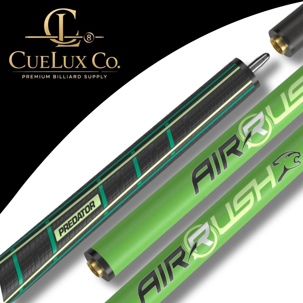 PREDATOR AIR RUSH NEON GREEN SPORT WRAP JUMP CUE - STIK BILLIARD PREDATOR AIR RUSH NEON GREEN SPORT 