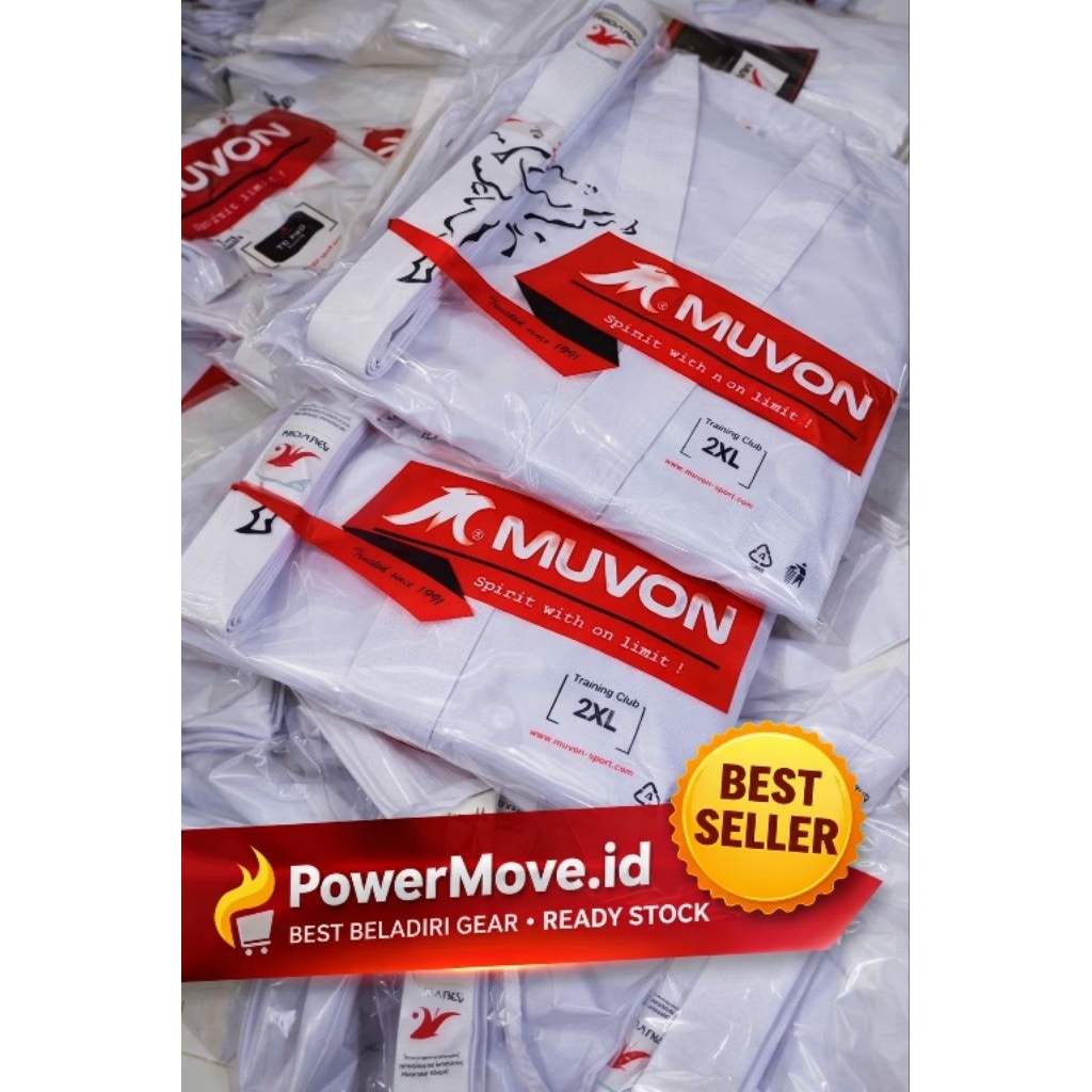 Karate Gi MUVON TC 2.0 Set Lengkap + Logo FORKI & Sabuk Putih | Baju Karate Original