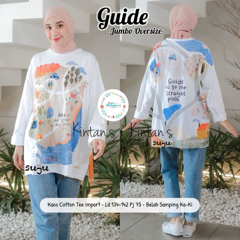 GUIDE jumbo oversize || kaos suju | kaos wanita