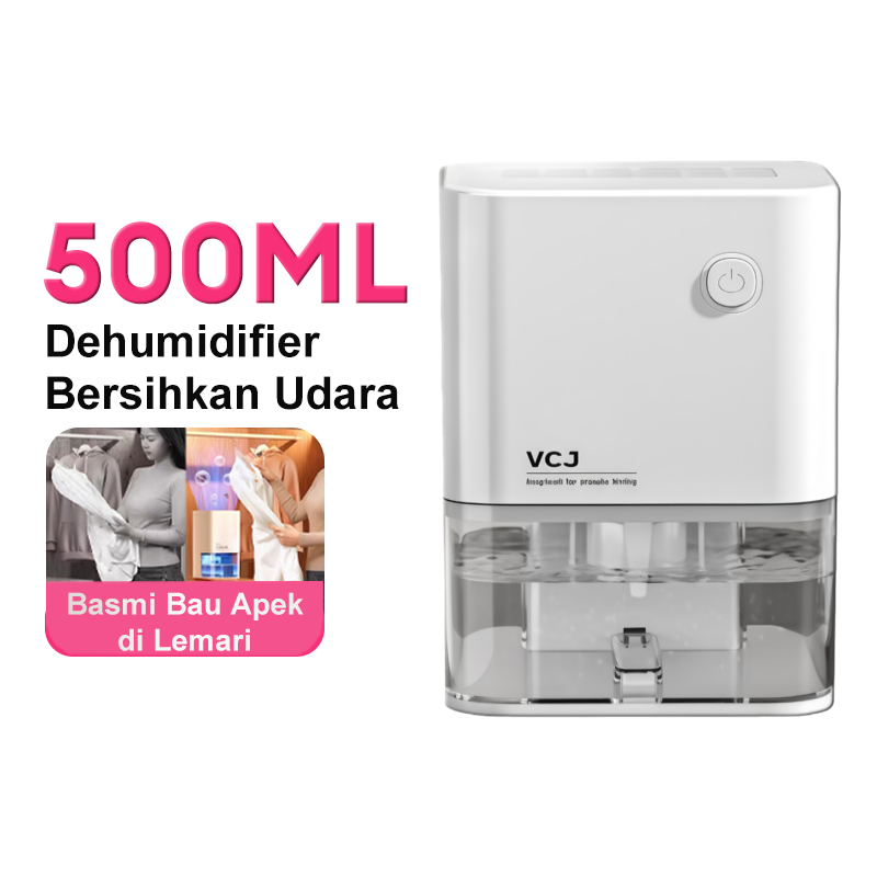 ZauKit TIXX Dehumidifier Tangki Air 500ML Dehumidifier Kamar 65W Anti Bising 20dB Air Purifier 2 IN