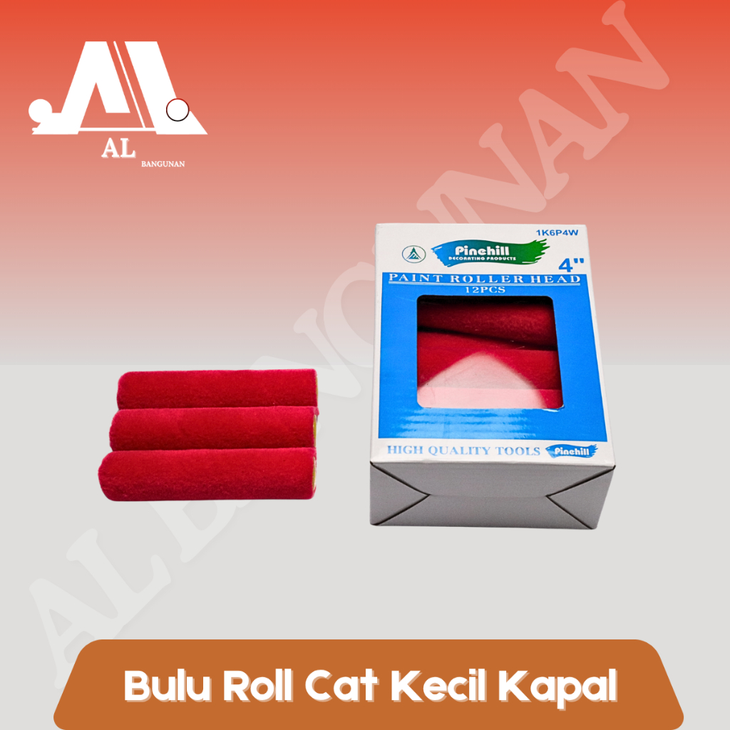 Bulu Roll Cat Kecil 4 Inch Kapal PINEHILL -  Refill Isi Ulang Kuas Rol Cat Tembok Kayu Besi Minyak M