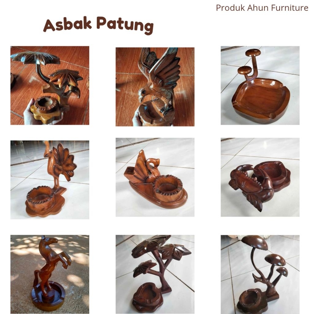 Asbak Rokok Unik - Asbak Rokok Patung Kayu - Asbak Rokok Premium - Ahun Furniture