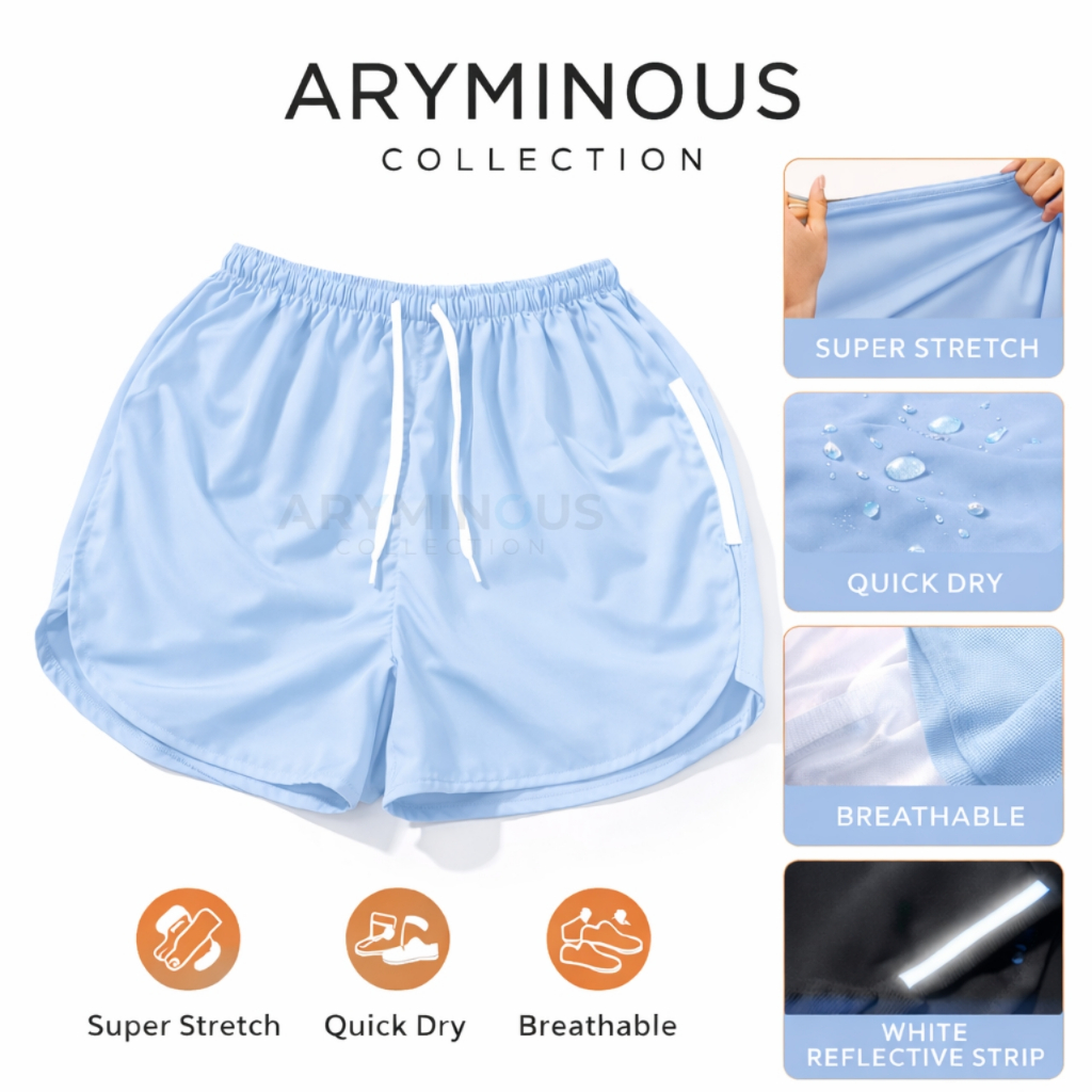 ARYMINOUS - Short Pants Sport Wanita Celana Pendek Olahraga Wanita Celana Sport Pendek Wanita Senam 