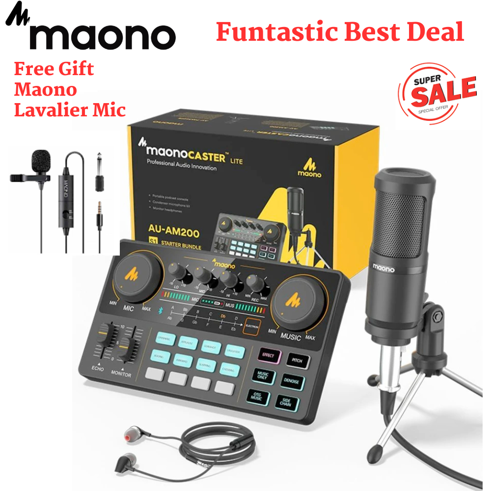 MAONO Maonocaster AM200 S1 Full Set Mic Podcast Recording Streaming